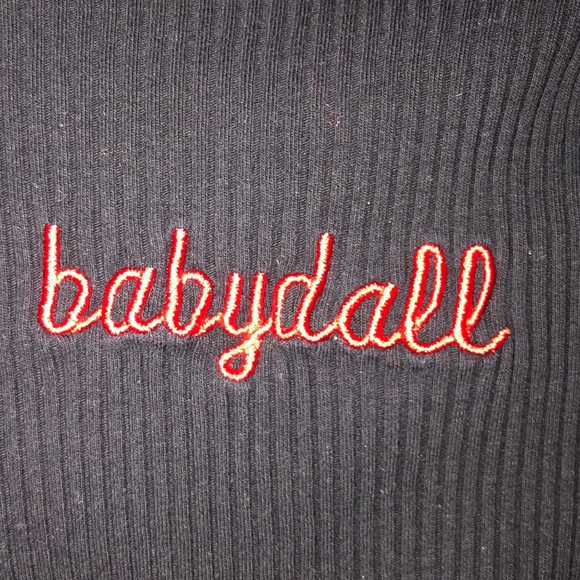 Black “Babydall” Crop Top - Picture 2 of 2